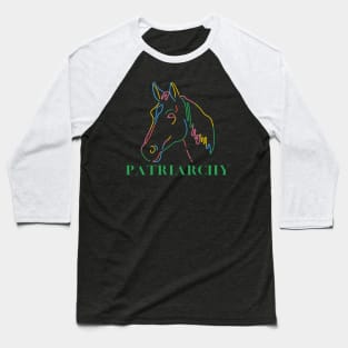 Patriarchy Horse - Barbie Movie Inspired Sticker Baseball T-Shirt